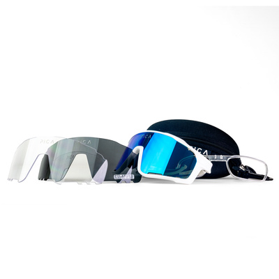 Okulary sportowe PICA STRIX białe / 3 pary soczewek