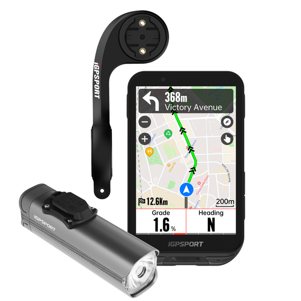 IGPSPORT Licznik GPS IGS800 + Lampa przednia VS1200 + Uchwyt M80