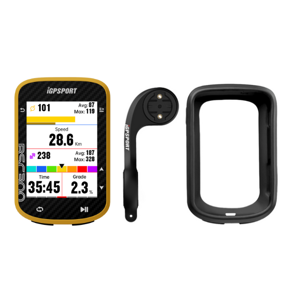Licznik rowerowy GPS BSC300 żółty + uchwyt M80 + etui BH300 + szyba