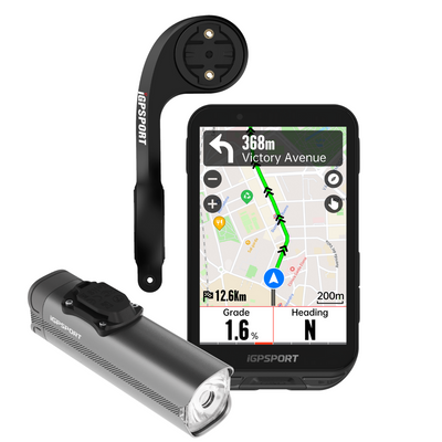 IGPSPORT Licznik GPS IGS800 + Lampa przednia VS1200 + Uchwyt M80